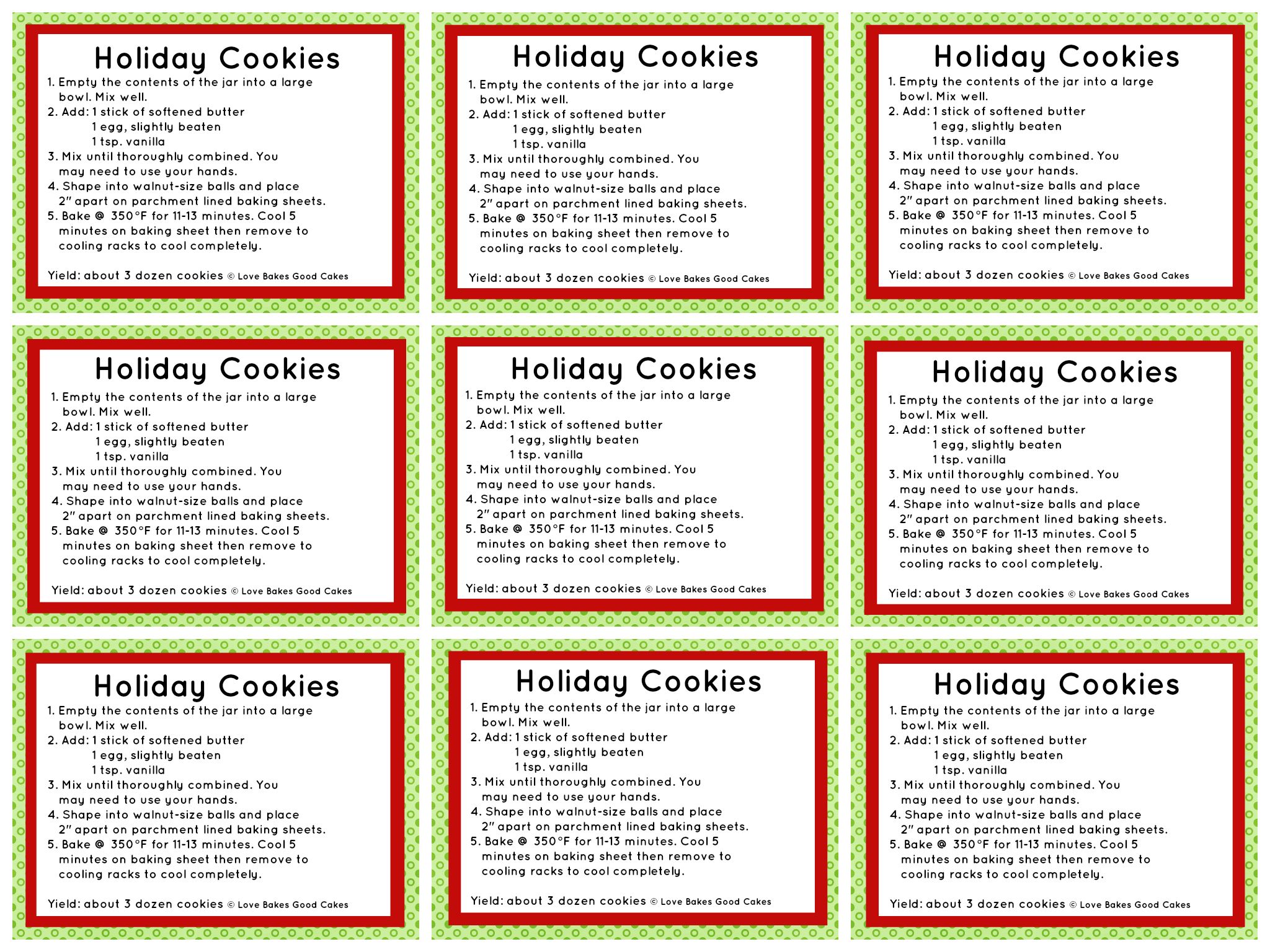 Free Printable Christmas Cookie Recipes