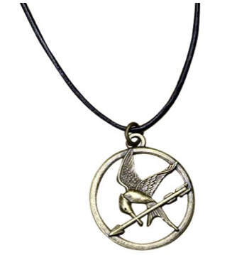 Movie buffs will love this mockinjay pendant as a gift from the Hunger Games movies. 