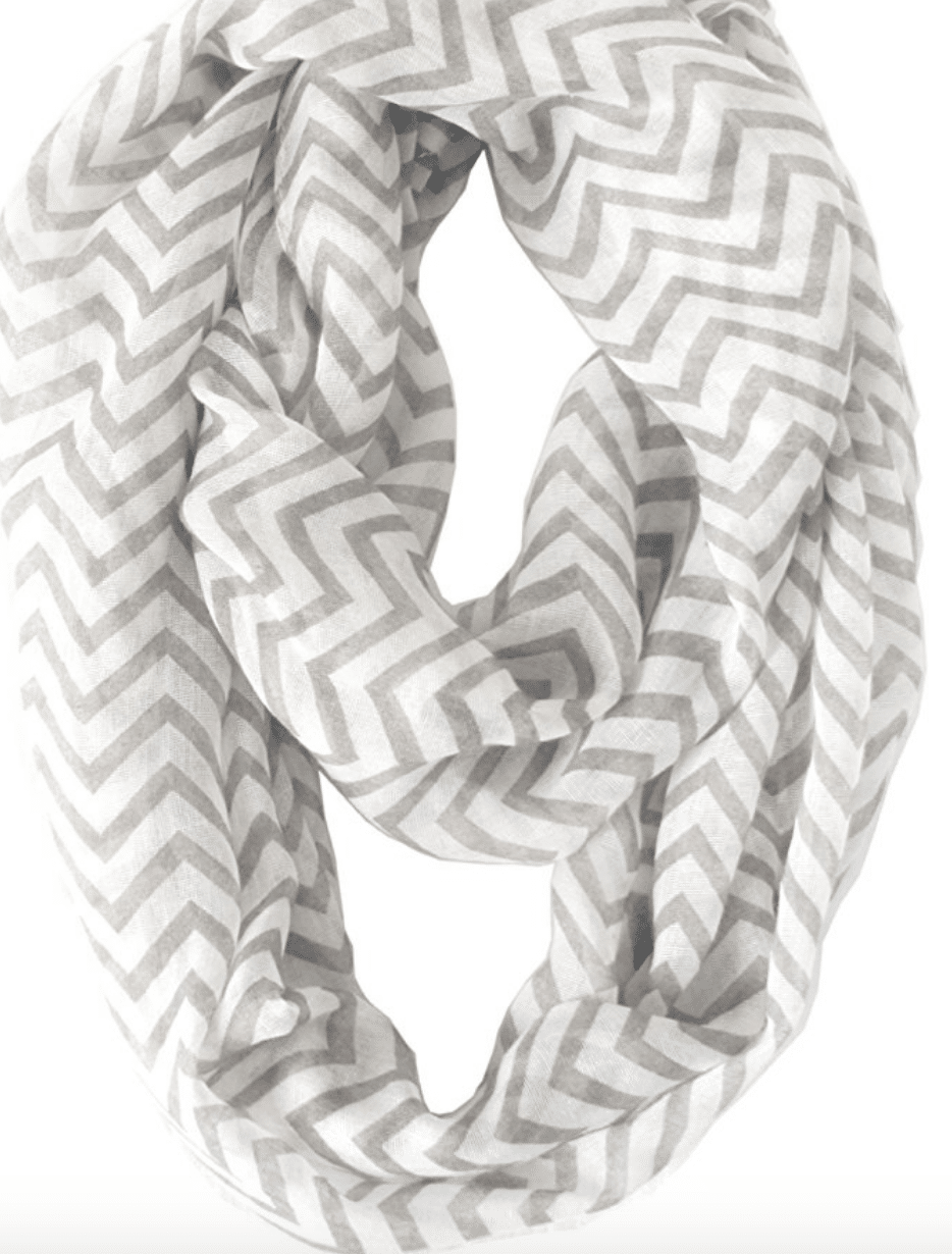 This infinity scarf makes a perfect gift for any fashionista. 