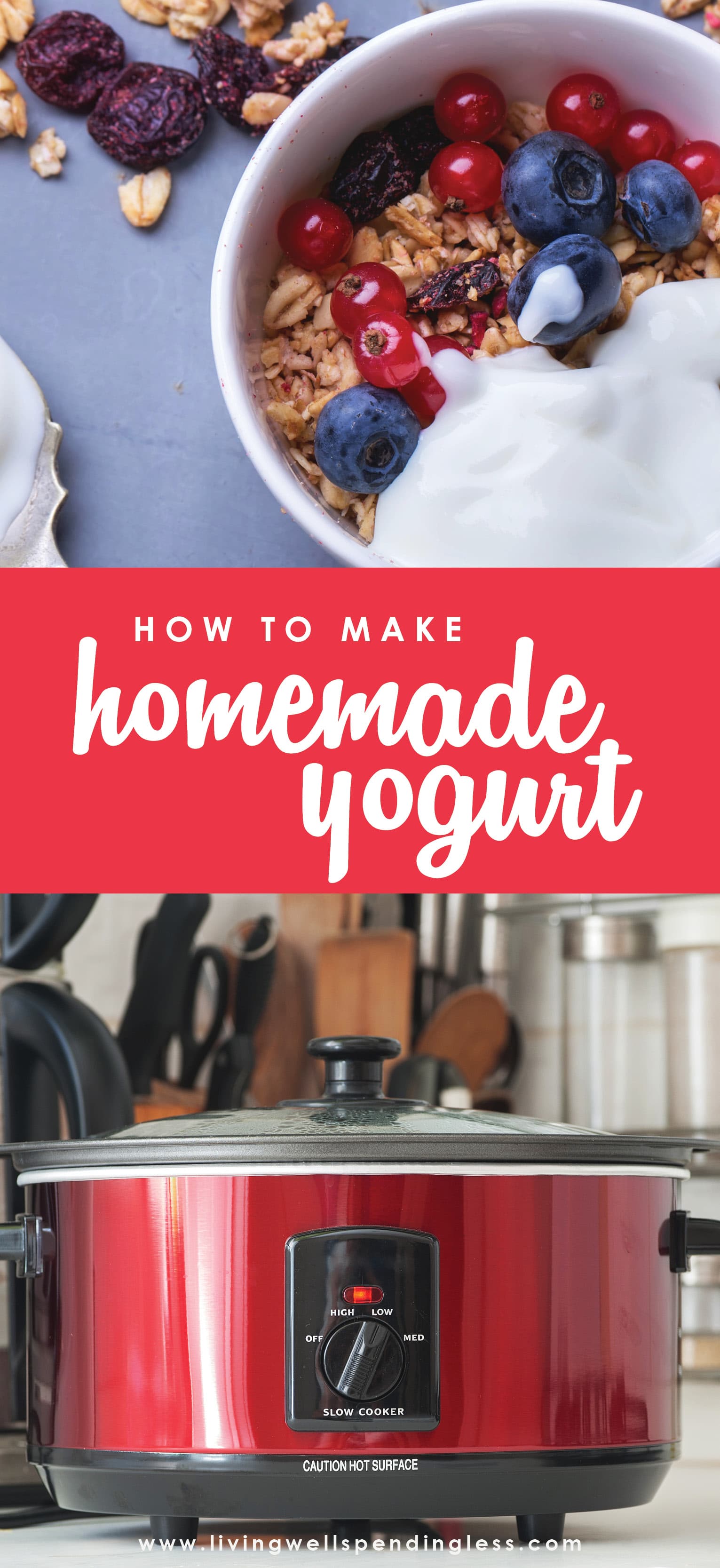Looking for an easy and delicious homemade yogurt recipe? Here's how to make homemade yogurt in both a crockpot & Instant Pot - both super easy!