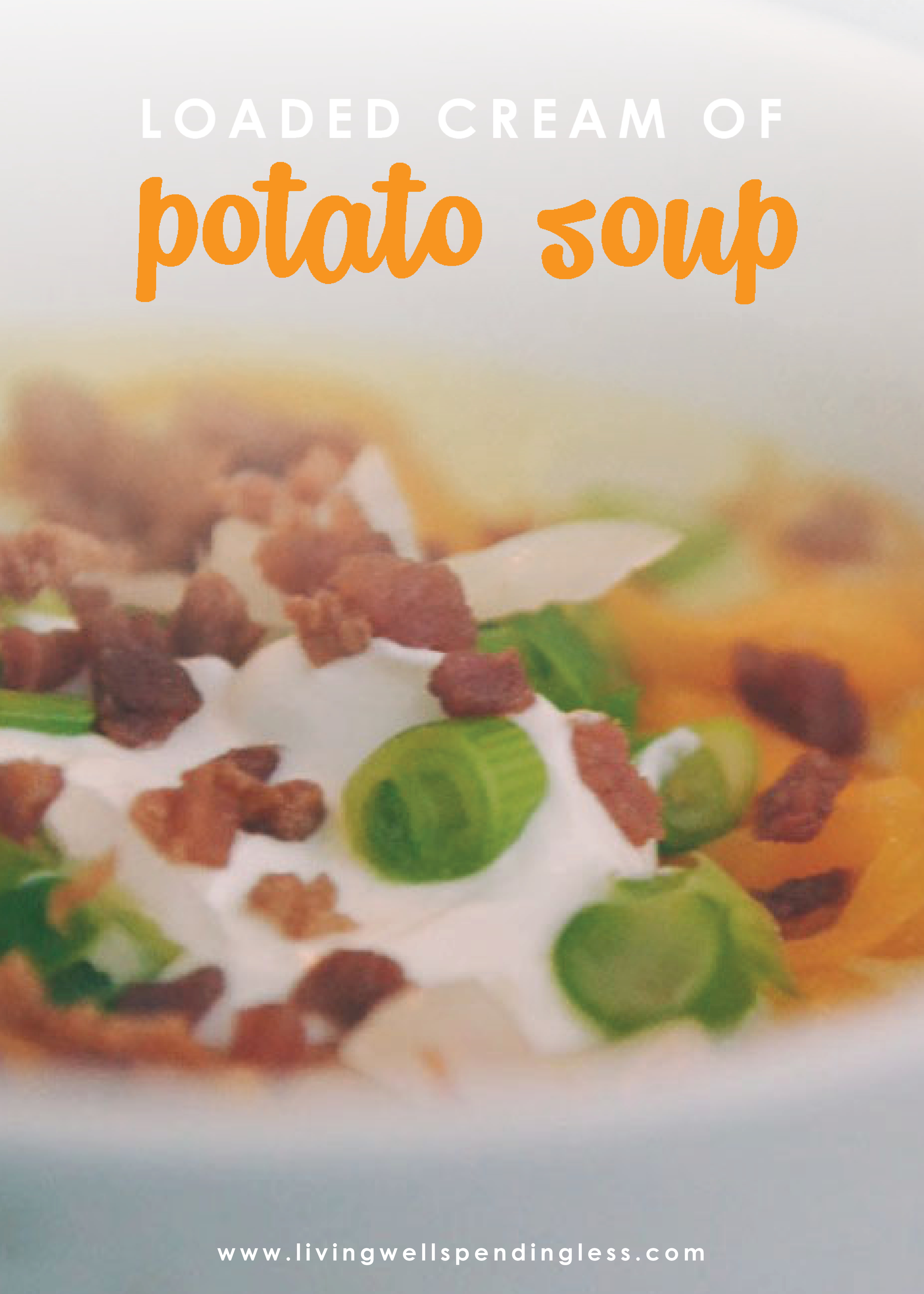 Looking for a hearty, creamy soup recipe? This loaded cream of potato soup is the perfect comfort food recipe for any week night meal. Cozy up & enjoy!