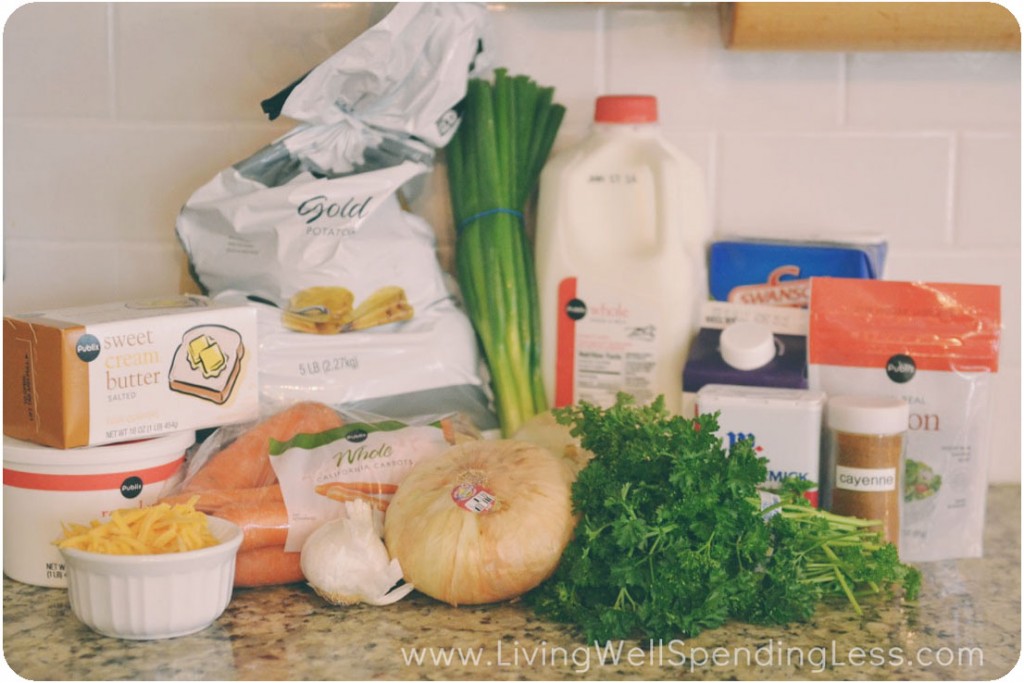 Loaded Cream of Potato Soup ingredients