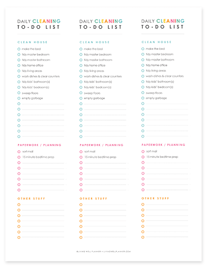 Time Management Chart For Housewives