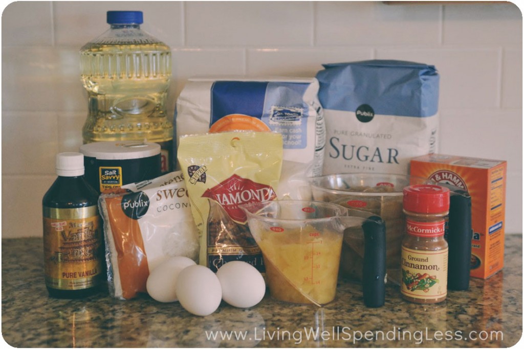 Hummingbird Cake ingredients.