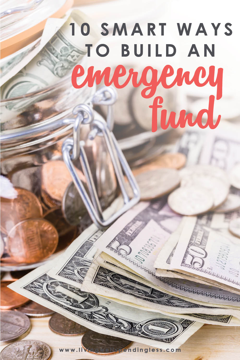 Want to save money or pay off debt, but aren't sure where to start? Don't miss these 10 super smart and easy ways to build up your emergency fund fast! #emergencyfund #savemoney #savingsfund #money