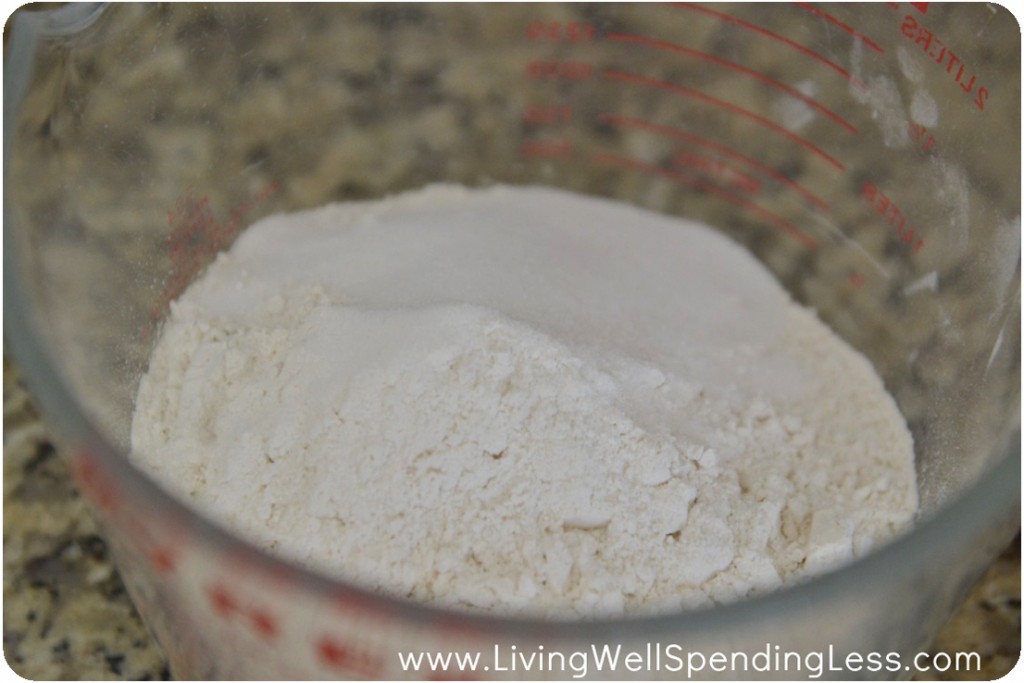 Measure the self-rising flour for your beer bread. 