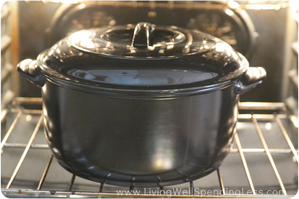 Cover pot and back beef stew in oven. 