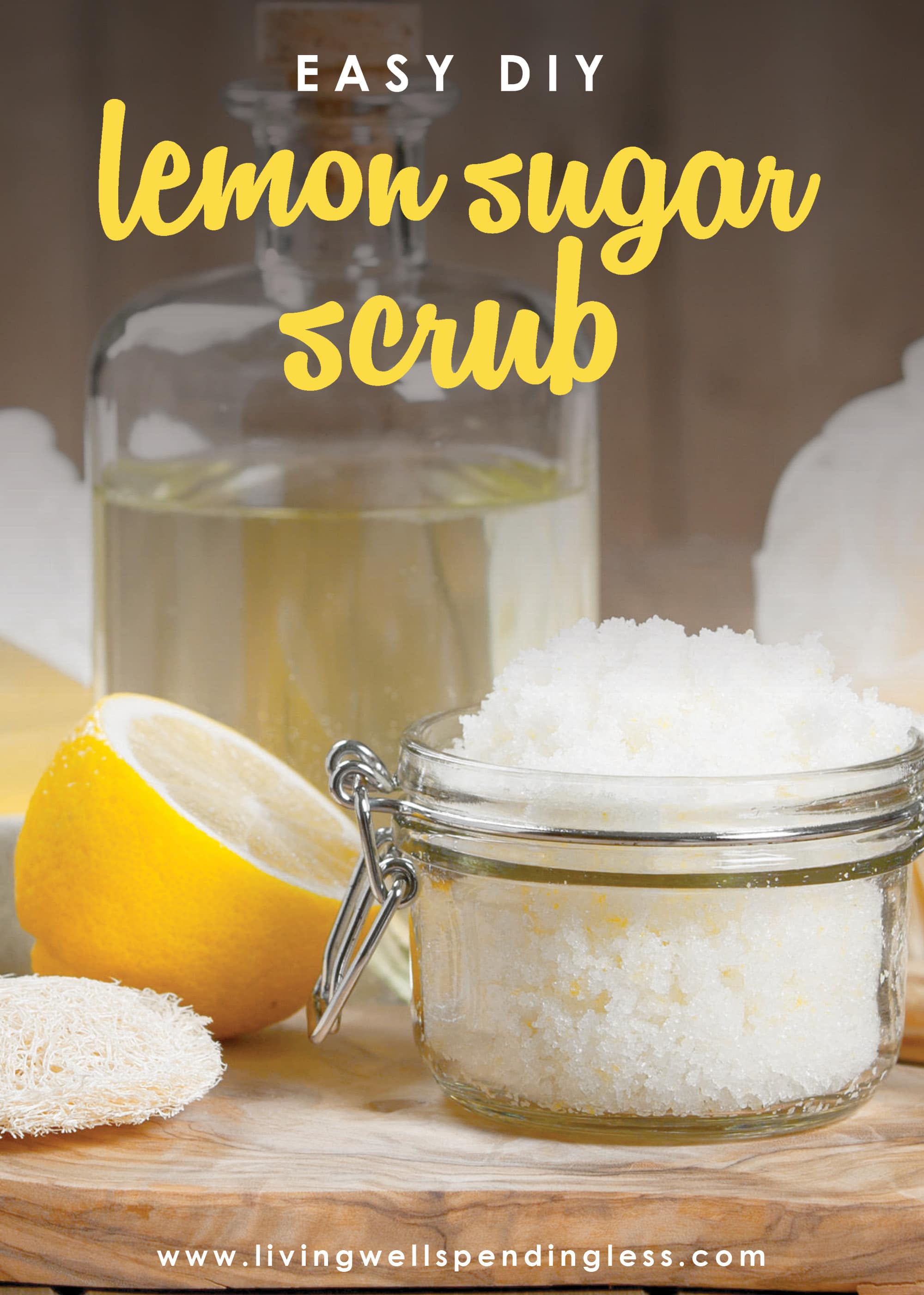 Did you know sugar contains natural alpha-hydrolic acids that exfoliate & soften your skin? Three ingredients is all you need to make this Lemon Sugar Scrub!
