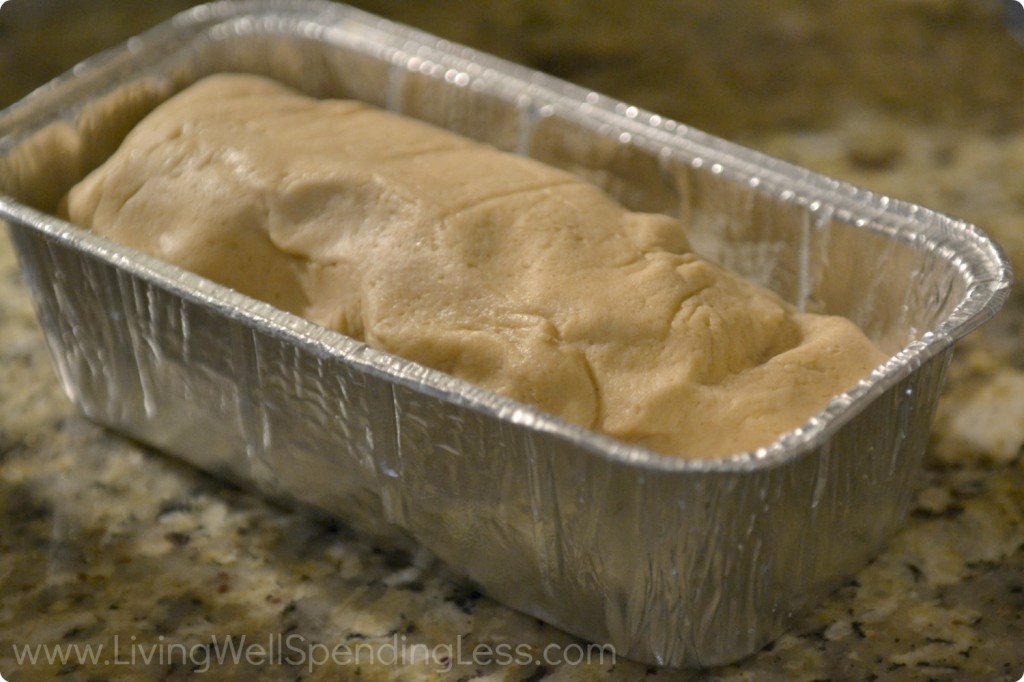 When you're ready to bake the dough, simply thaw and bake in a greased loaf pan. 