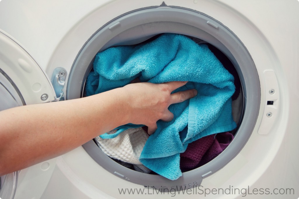 Keeping like-colored clothes together lessen the chance of staining or discoloring and makes your clothes last longer.