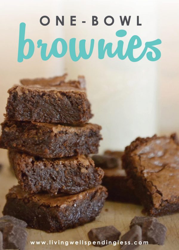 Craving chocolate? These amazing brownies whip up super fast in just one bowl, and you can even make them out of leftover candy instead of chocolate chips! I seriously didn't believe homemade brownies could beat the box version, but this recipe proved me wrong!