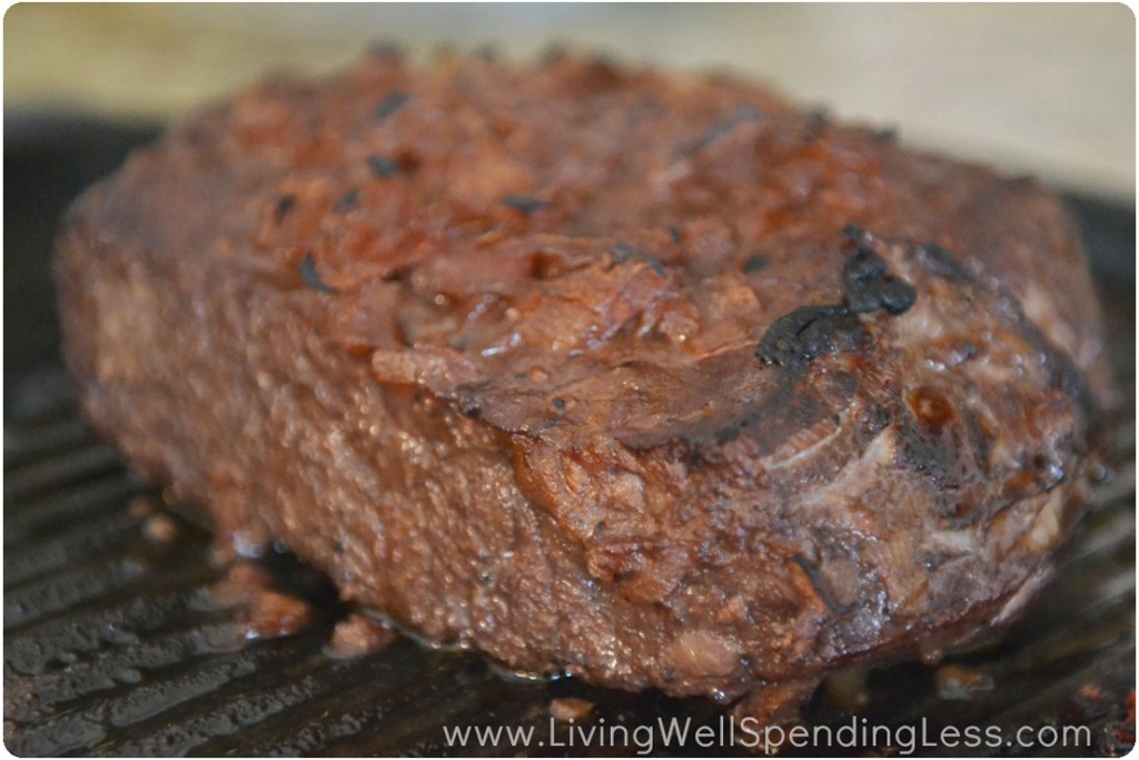 When the London broil is cooked with a char on the outside its ready to enjoy!