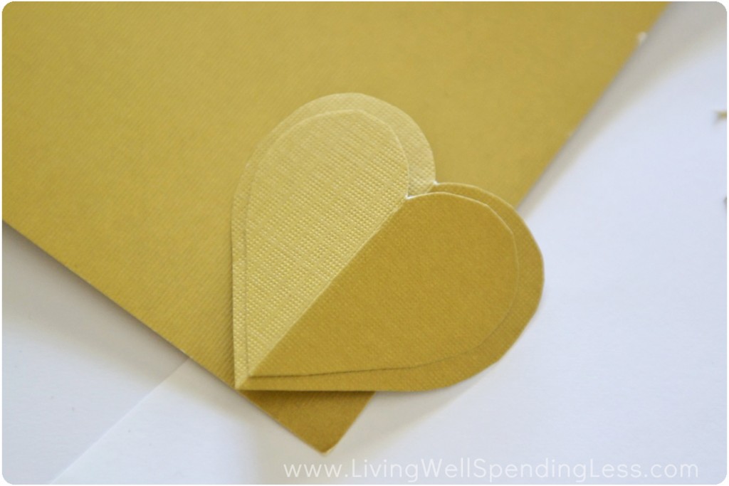 Cut a second heart template, slightly larger than the first. 