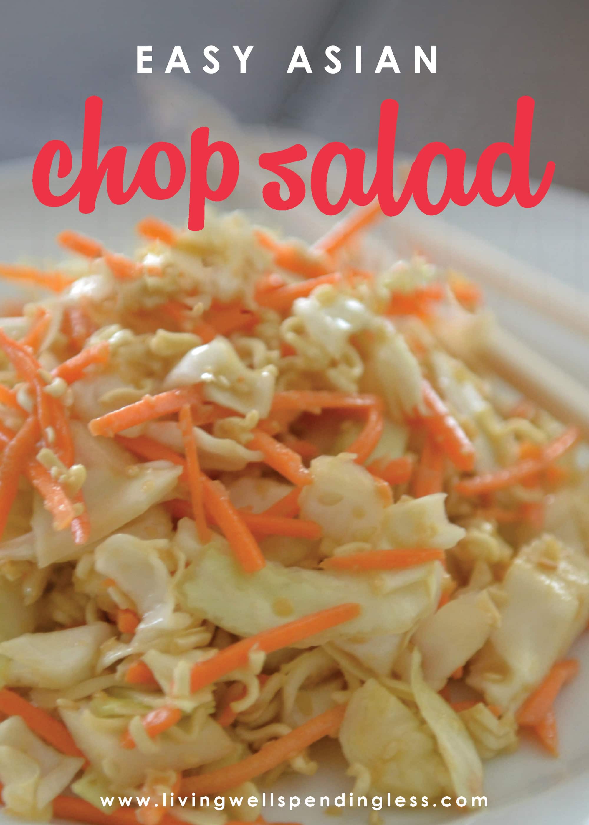 Need a quick & simple meal idea for hot summer nights? This Easy Asian Chop Salad has a ton of flavor, crunch and comes together with only 5 ingredients!