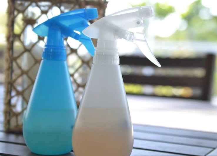 Essential oil mixtures in spray bottles are great for outside uses. 
