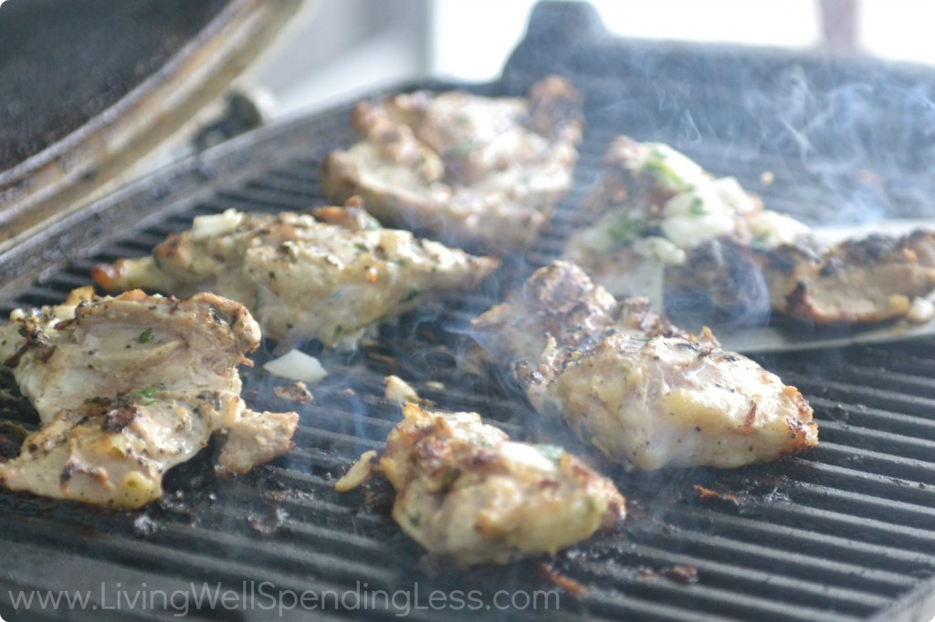 Grill chicken for 6-8 minutes per side. 