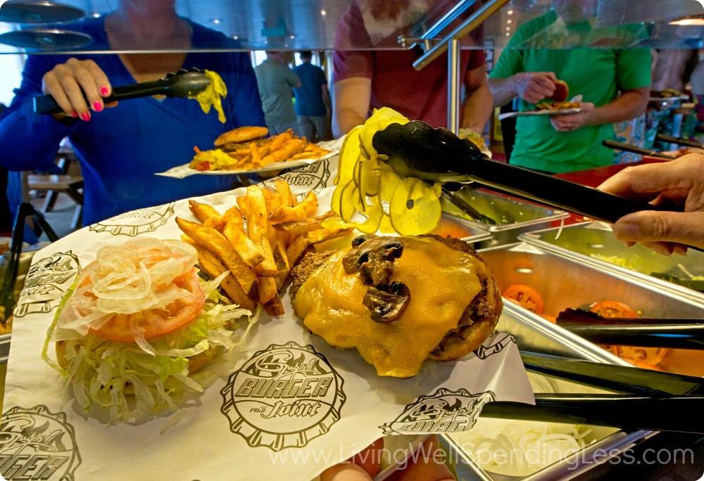 Does it get any better than a build-your-own burger buffet on a cruise ship?