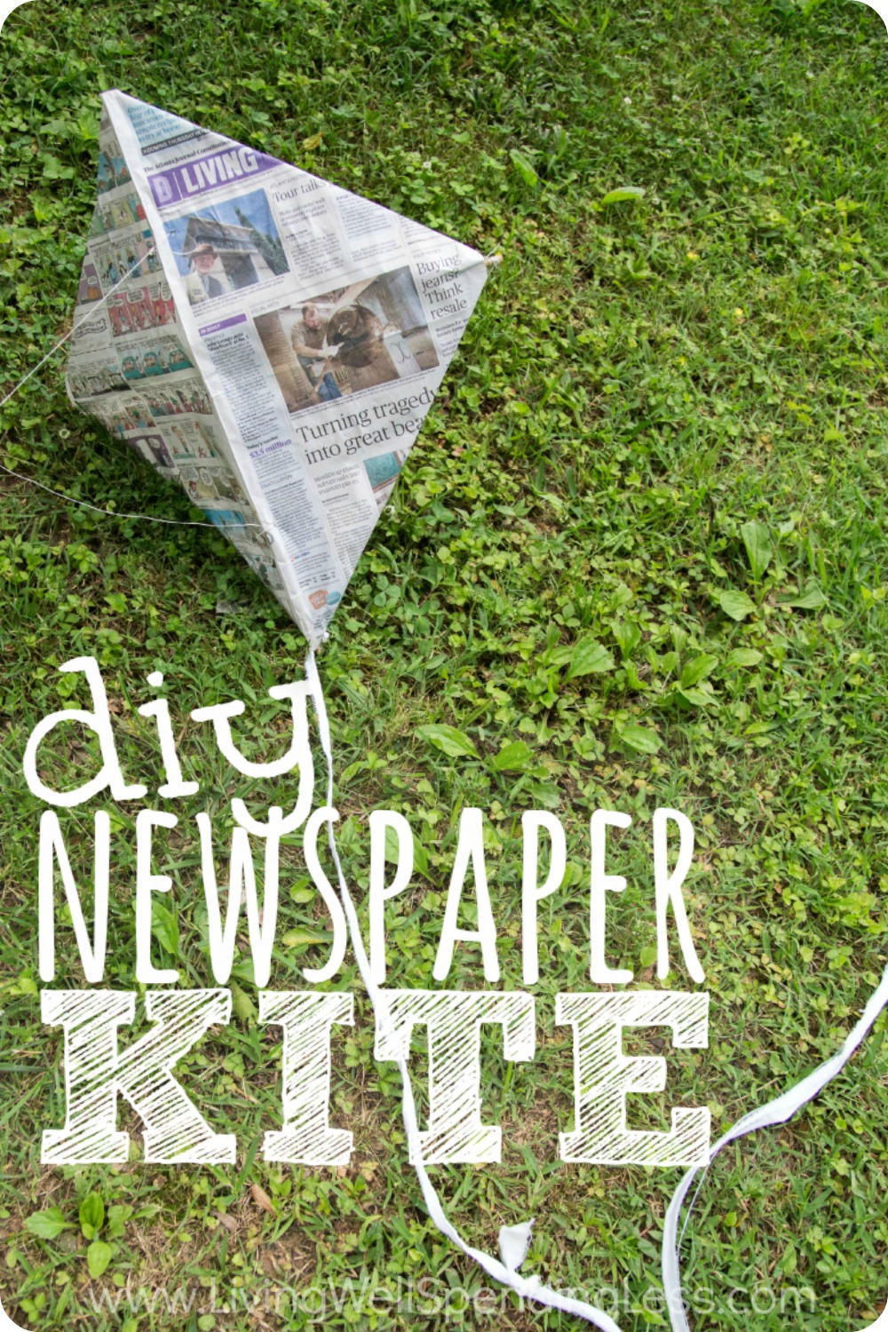 Summer Fun With Kids DIY Newspaper Kite Living Well Spending Less®