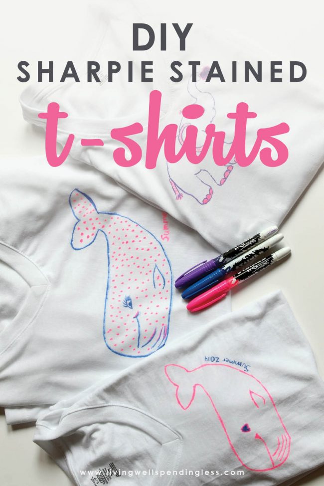 Want to let your kids express themselves without all the mess of tie-dye? Instead create DIY sharpie t-shirts they will love designing and wearing!