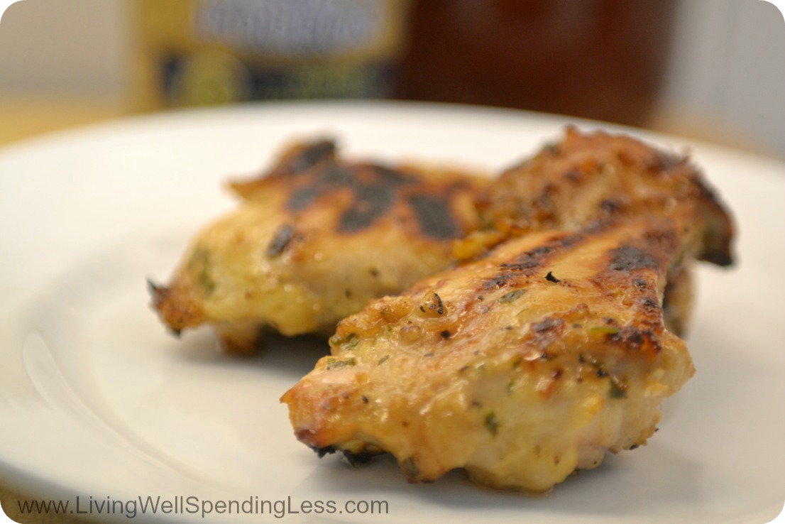 Grill the Easy Honey Dijon Chicken and baste with additional marinade!