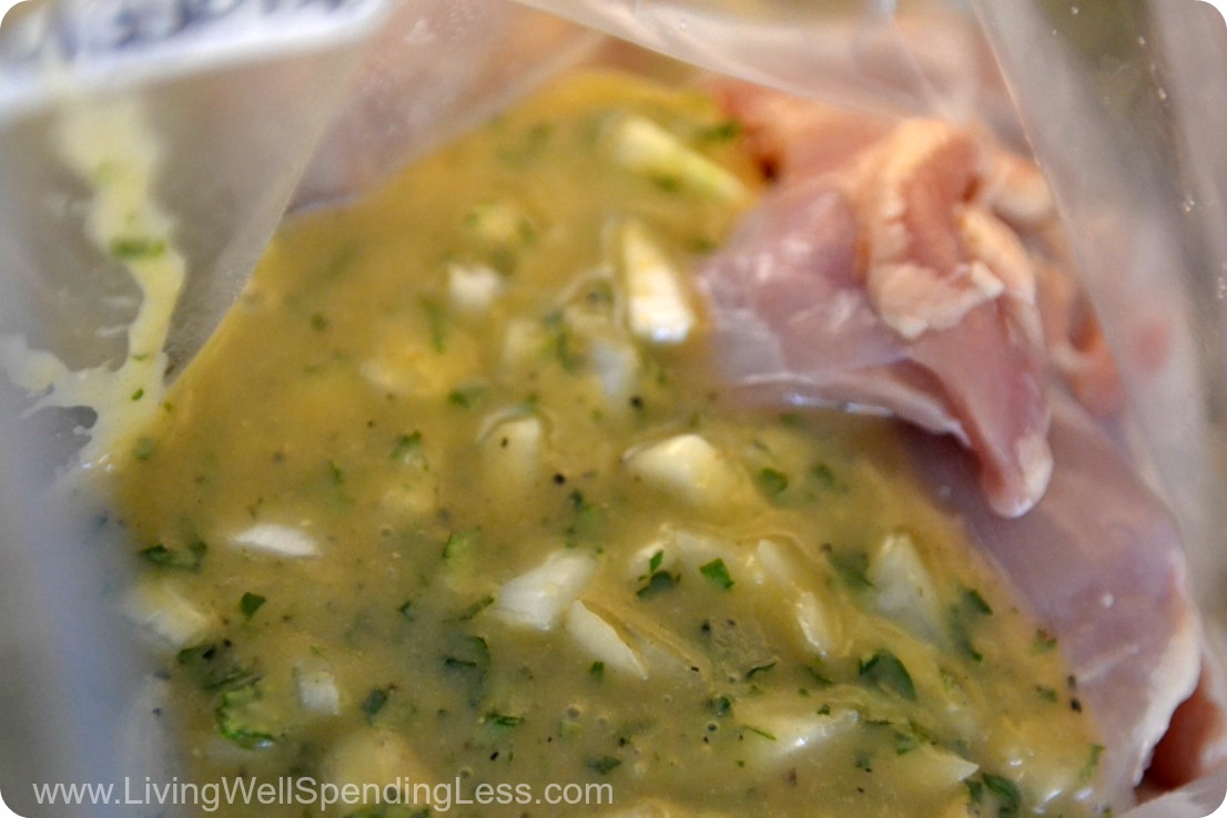 Marinate the chicken in storage bags for this Easy Honey Dijon Chicken.