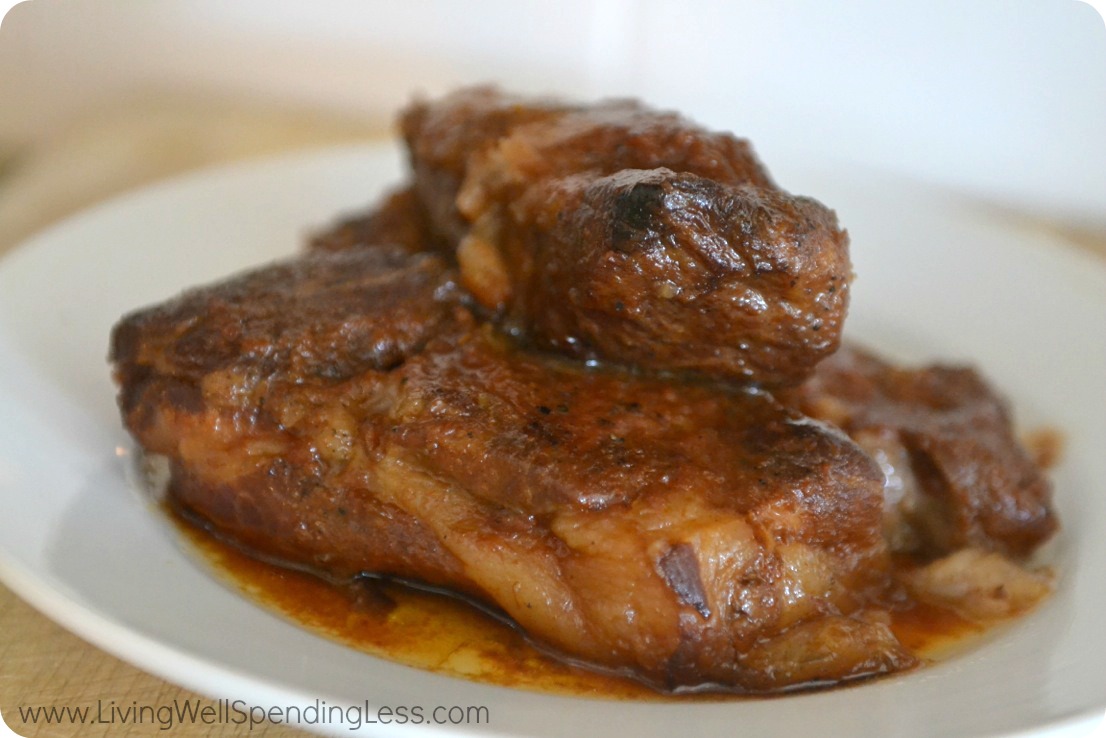 Serve slow cooked ribs when tender and juicy. 