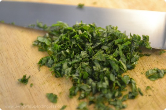 Finely chop basil then set aside.