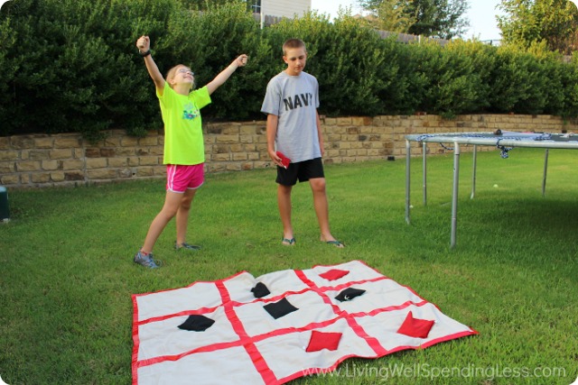Giant Diy Tic Tac Toe Board Living Well Spending Less Giant Diy Tic Tac Toe Board Living