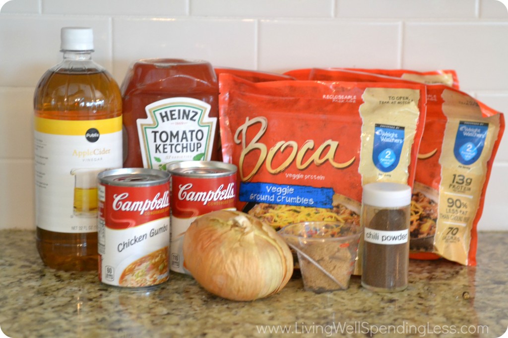 Grandma’s Sloppy Joes | Vegetarian Sloppy Joes recipe ingredients.