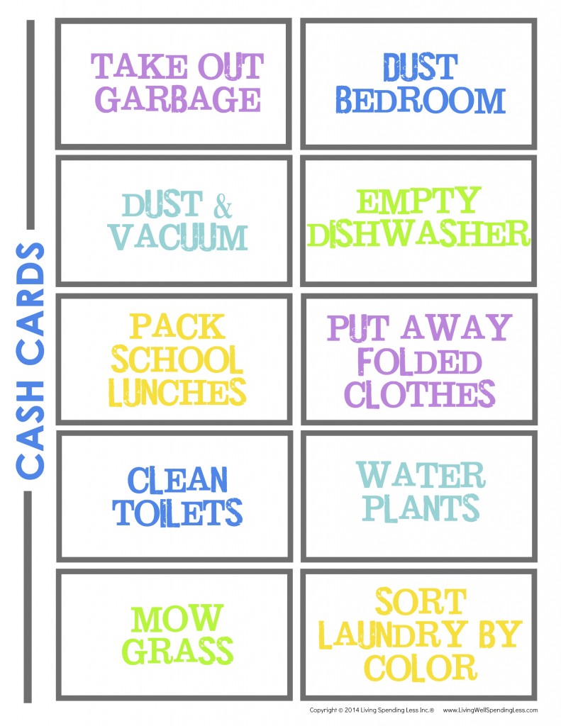 Chore Chart With Money