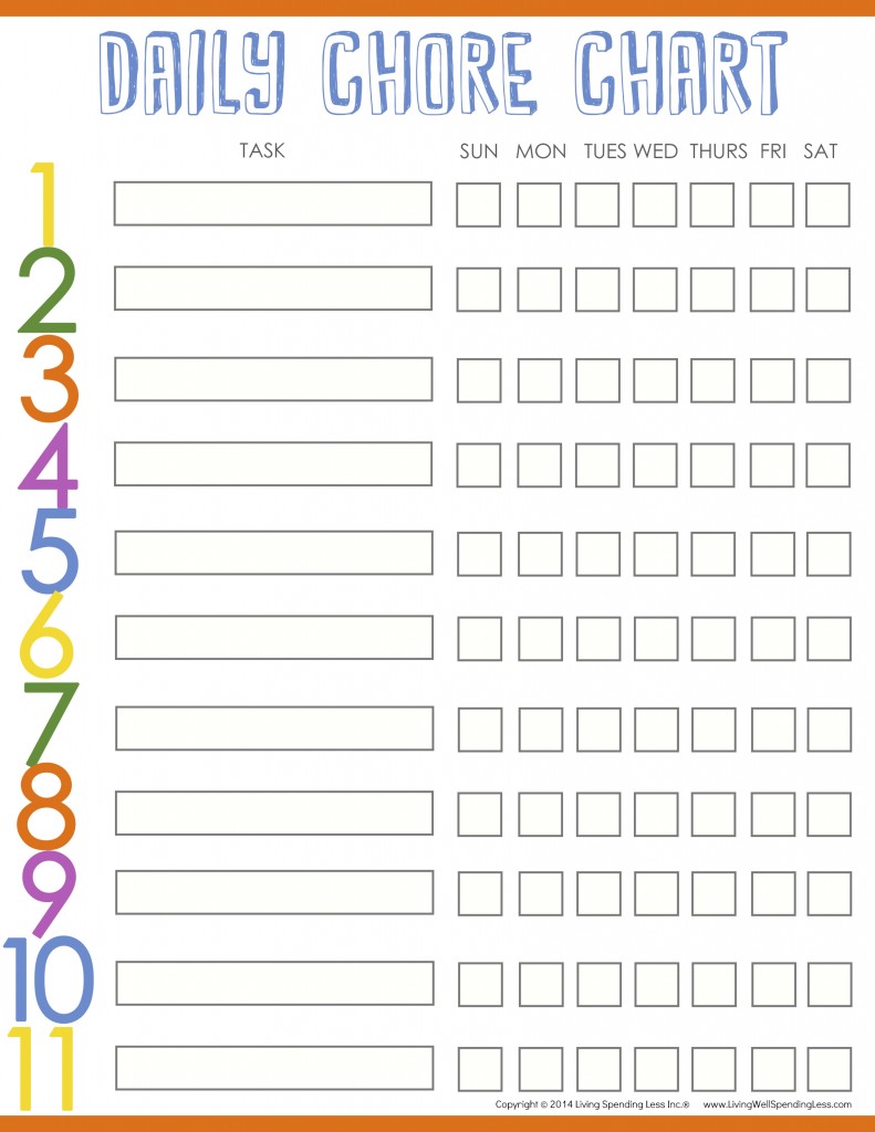 create a chore chart that works | free chore charts for kids