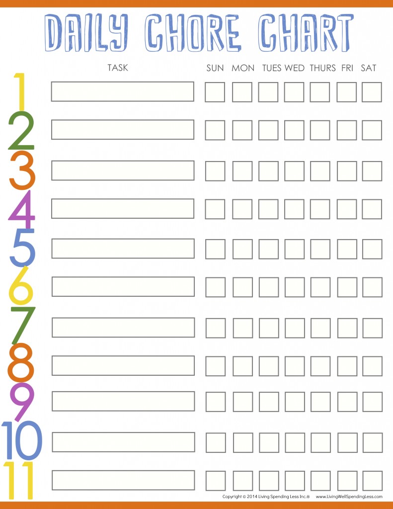 How To Make A Chore Chart For Kids Living Well Spending Less 