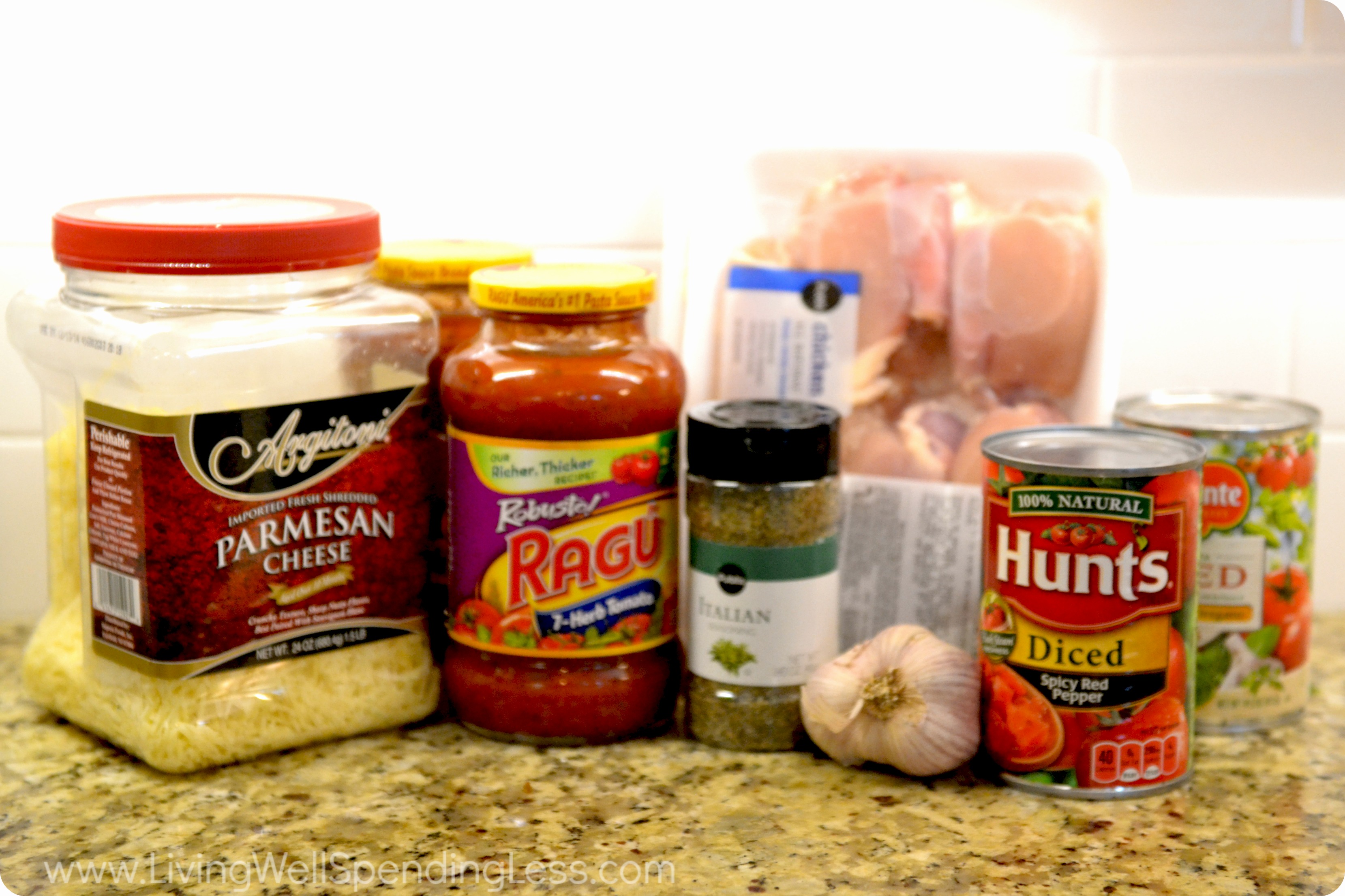 Tomato Parmesan Chicken ingredients.