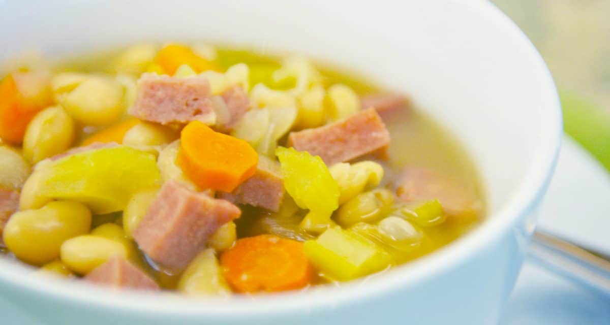 Easy Ham & Bean Soup  Simple Freezer to Crock Pot Soup Recipe