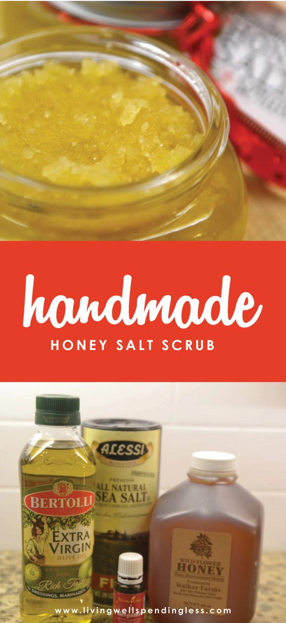 This easy-to-make honey salt scrub makes the perfect budget-friendly gift! It is the perfect solution to dry, flaky skin and leaves your skin feeling silky smooth and moisturized all day long. Better yet, it is way cheaper to make than all those expensive store-bought scrubs, and works just as well.
Handmade Honey Salt Scrub | DIY Honey Salt Scrub | Homemade Salt Scrub | Honey Salt Scrub | Salt Scrub Recipe | How To Make Your Own Salt Scrub | Printable Labels | Gift Ideas