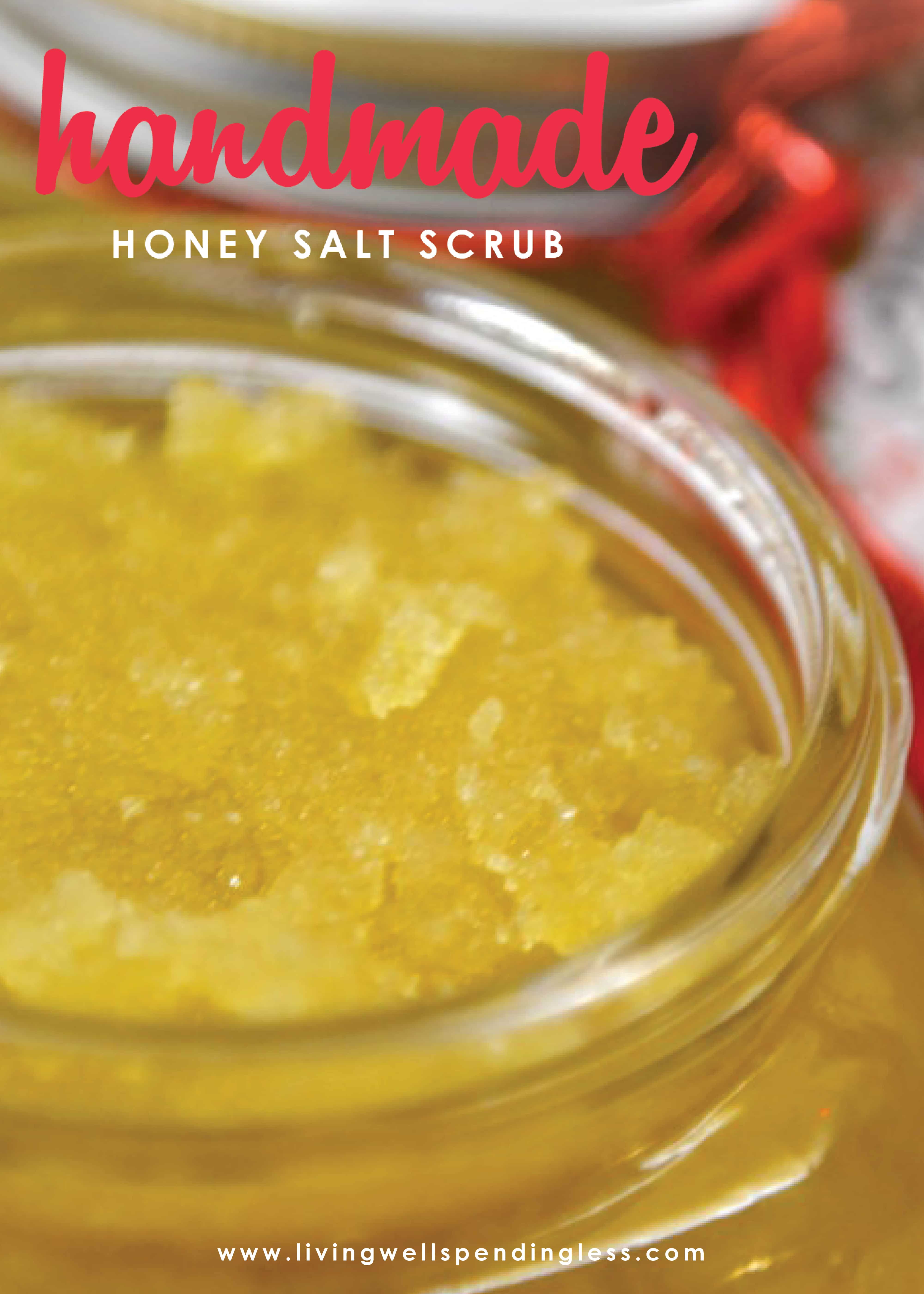 This easy honey salt scrub is not only the perfect solution to dry, flaky skin, but costs far less than expensive store-bought scrubs!