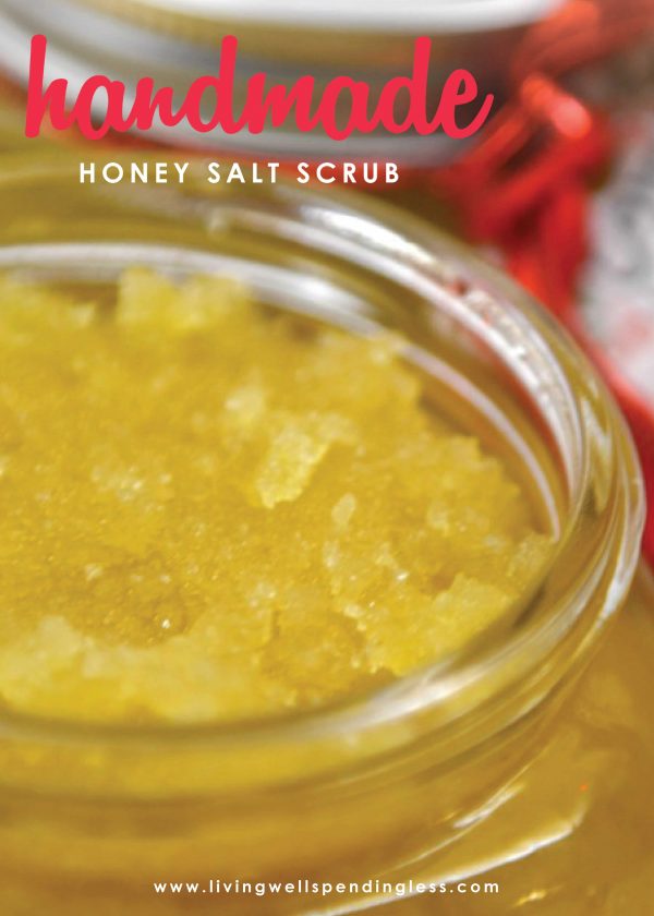 This easy honey salt scrub is not only the perfect solution to dry, flaky skin, but costs far less than expensive store-bought scrubs!