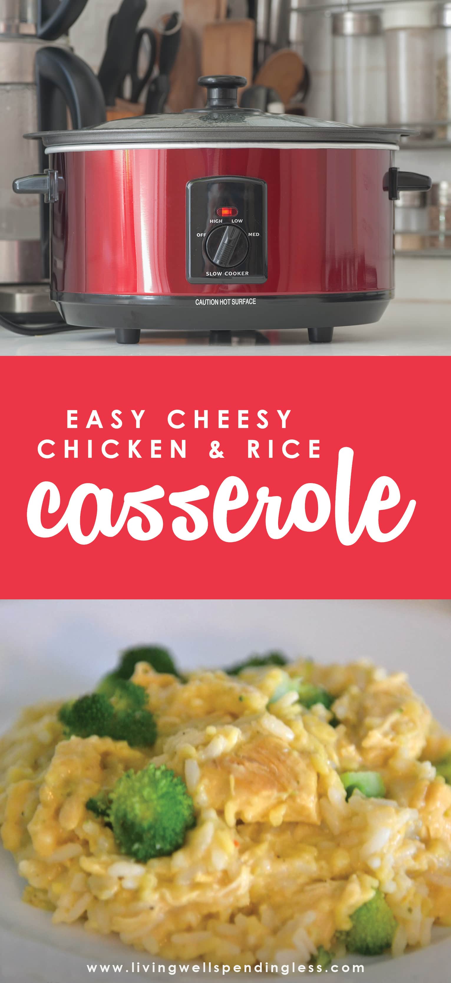 Cheesy Chicken & Rice Casserole Easy Slow Cooker Recipe