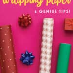 While we often set a budget for the gifts that we buy, we don't always consider the cost of the wrapping! Even so, a beautifully wrapped gift is more fun to give....and receive. Don't miss these 6 smart and creative ways to save on gift wrapping this year! #savemoney #moneysavingtips #holiday #holidaybudget #holidaytips #frugal #frugalholidays