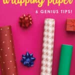 While we often set a budget for the gifts that we buy, we don't always consider the cost of the wrapping! Even so, a beautifully wrapped gift is more fun to give....and receive. Don't miss these 6 smart and creative ways to save on gift wrapping this year! #savemoney #moneysavingtips #holiday #holidaybudget #holidaytips #frugal #frugalholidays