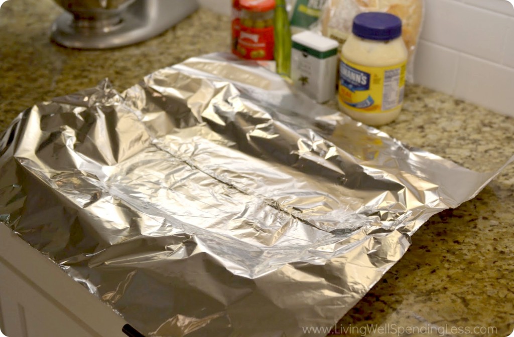Line a cookie sheet with tin foil