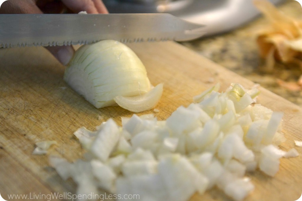 Chop onion and set aside.