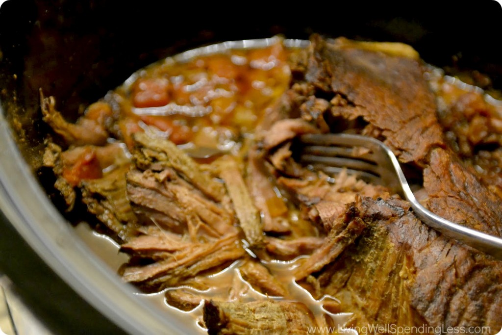 Cook meat mixture in crockpot. 