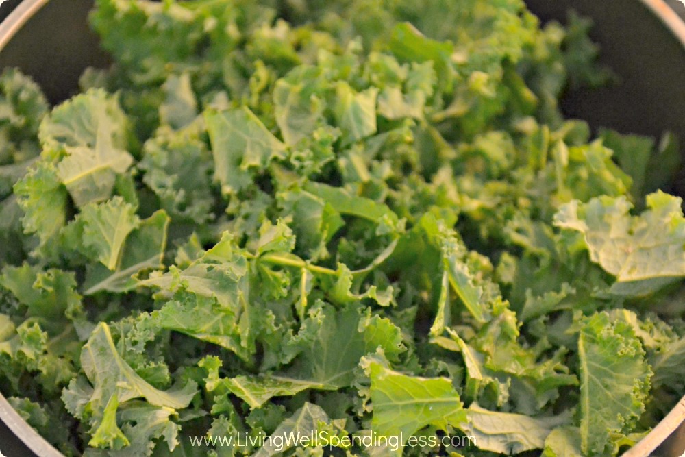 Small pieces of chopped kale add great flavor and texture to this yummy casserole. 