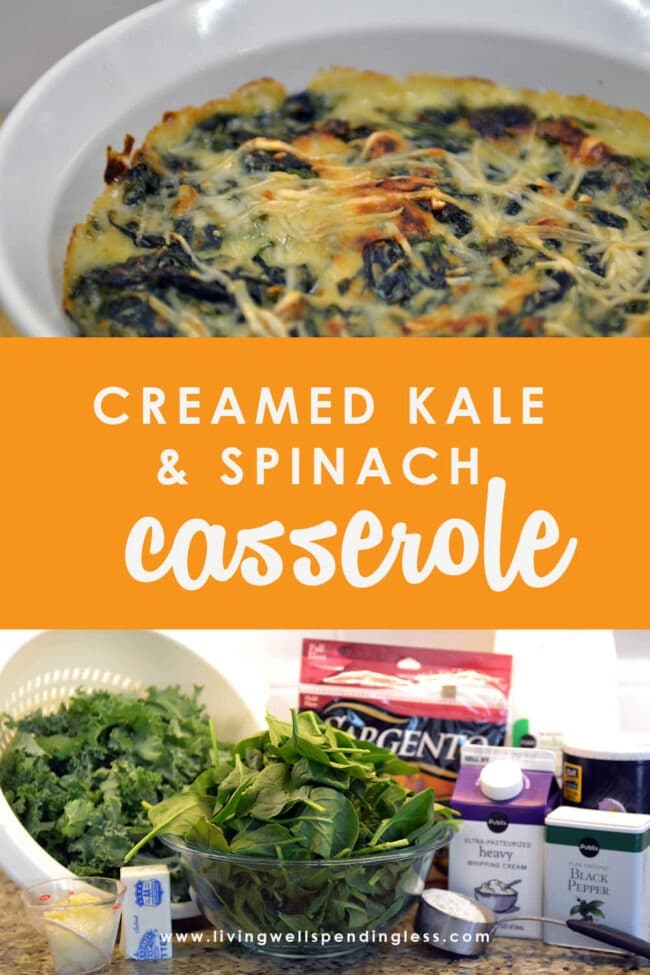 Need more veggies? This easy-to-make, amazingly delicious creamed kale and spinach casserole combines two leafy greens into one decadent dish. 