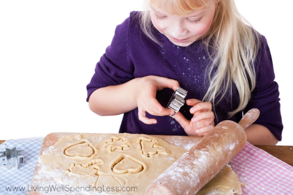 Activities like baking can help kids gain independence. Let the roll out the dough and cut out cookies all by themselves!