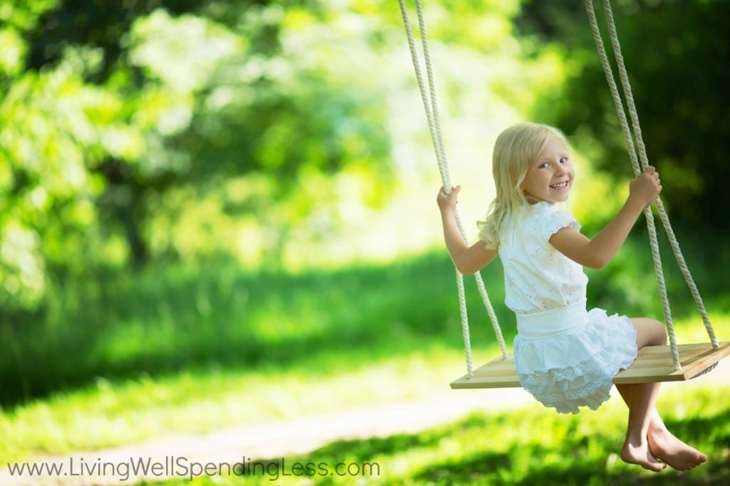 Saving money involves finding new ways to spend your time like quality time with your daughter outdoors. 