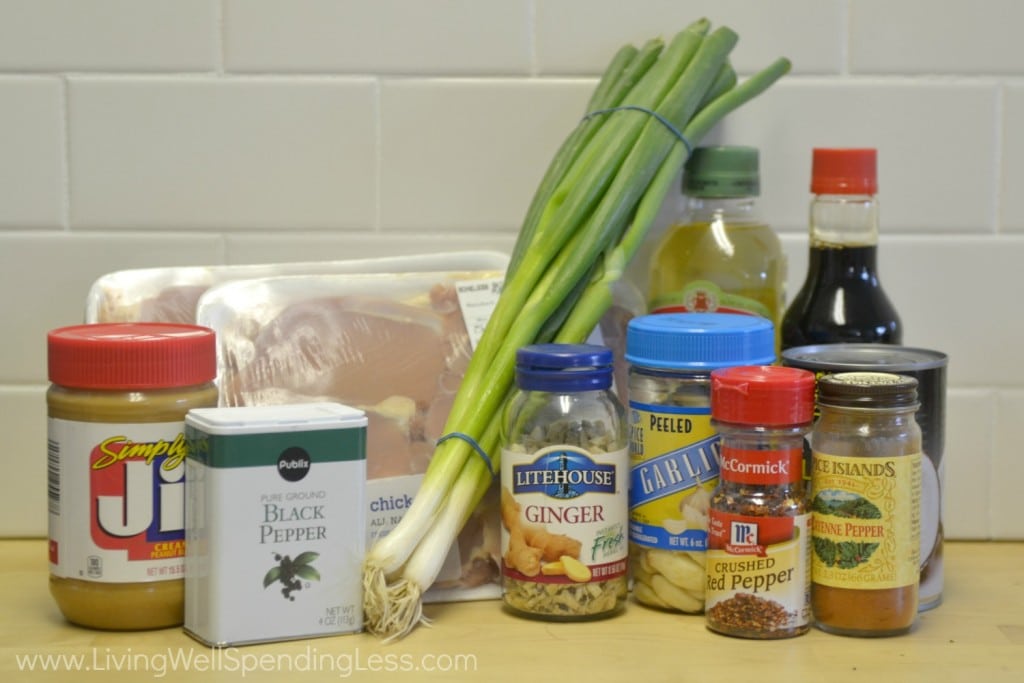 Easy Chicken Satay ingredients.