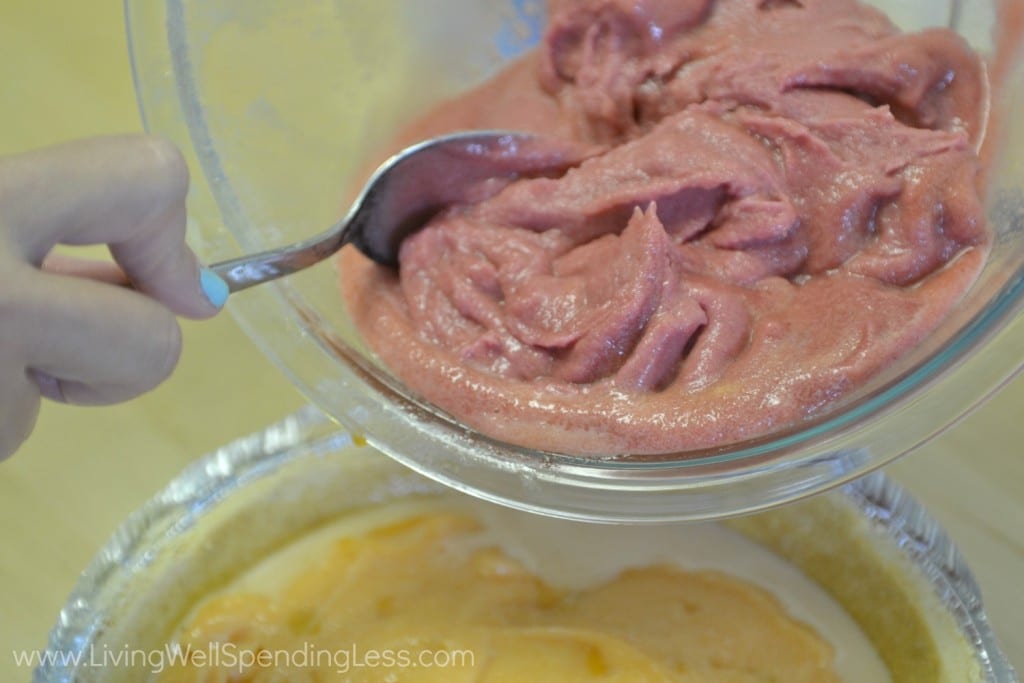 Scoop sorbet into pie crust. 