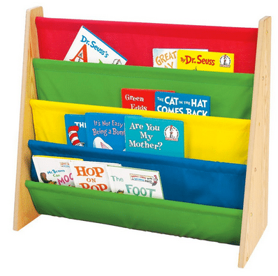 Use a cute library organizer like this shelf to keep track of your kids' books.